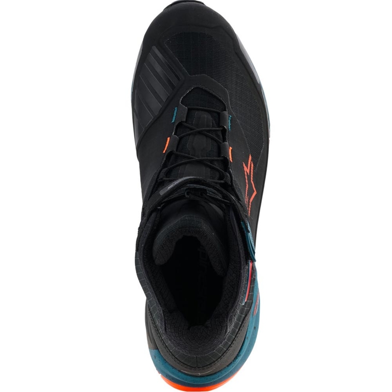 Ghete moto Alpinestars CR-X Drystar negru-albastru-portocaliu fluo