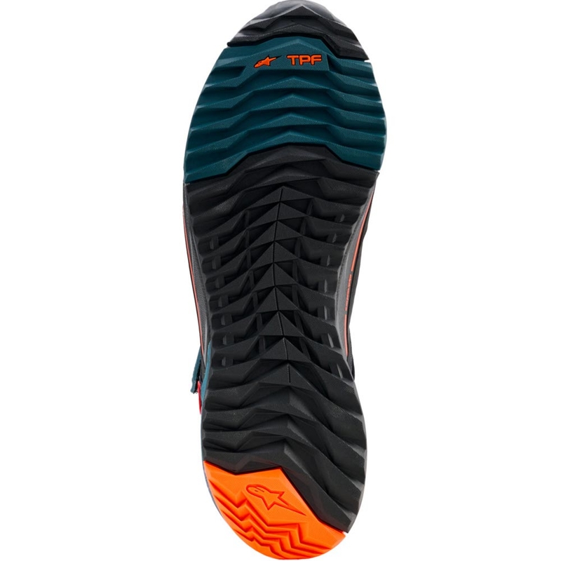 Ghete moto Alpinestars CR-X Drystar negru-albastru-portocaliu fluo