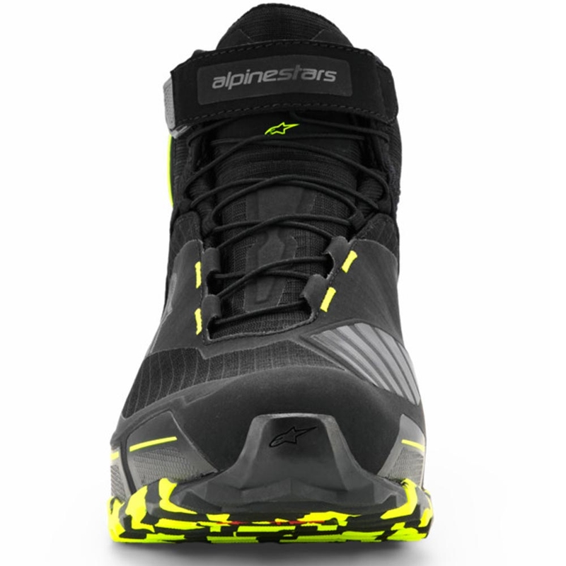 Ghete moto Alpinestars CR-X Drystar negru-gri închis-galben fluo