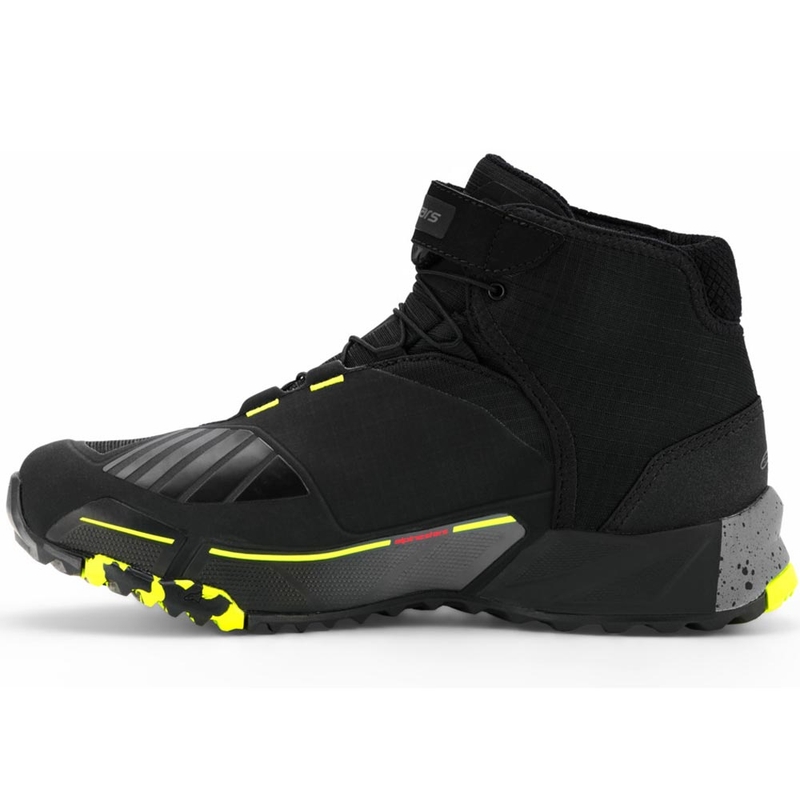 Ghete moto Alpinestars CR-X Drystar negru-gri închis-galben fluo