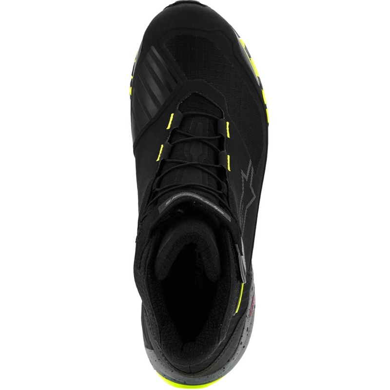 Ghete moto Alpinestars CR-X Drystar negru-gri închis-galben fluo