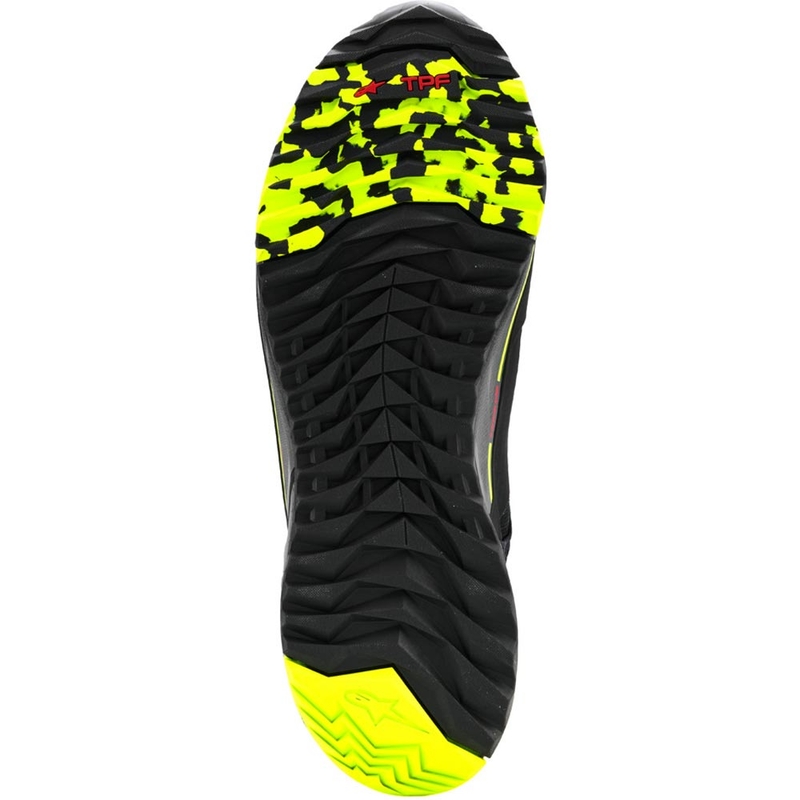 Ghete moto Alpinestars CR-X Drystar negru-gri închis-galben fluo
