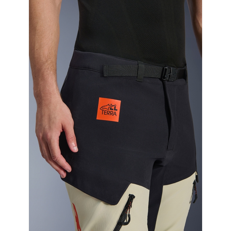 Pantaloni motocicletă Alpinestars Halo PRO Drystar XF crem-negru-roșu