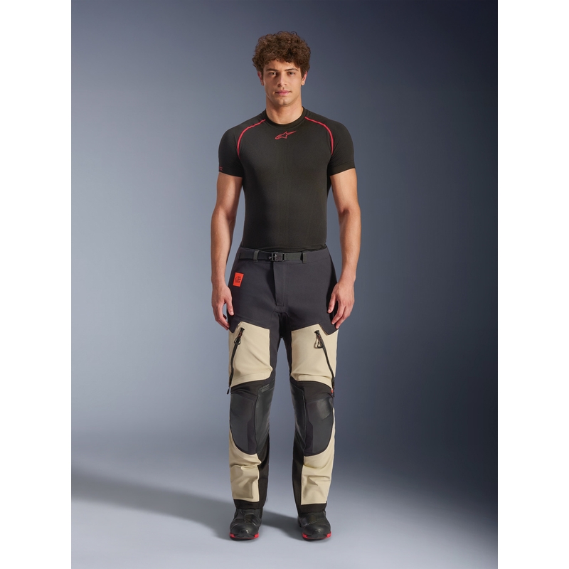 Pantaloni motocicletă Alpinestars Halo PRO Drystar XF crem-negru-roșu