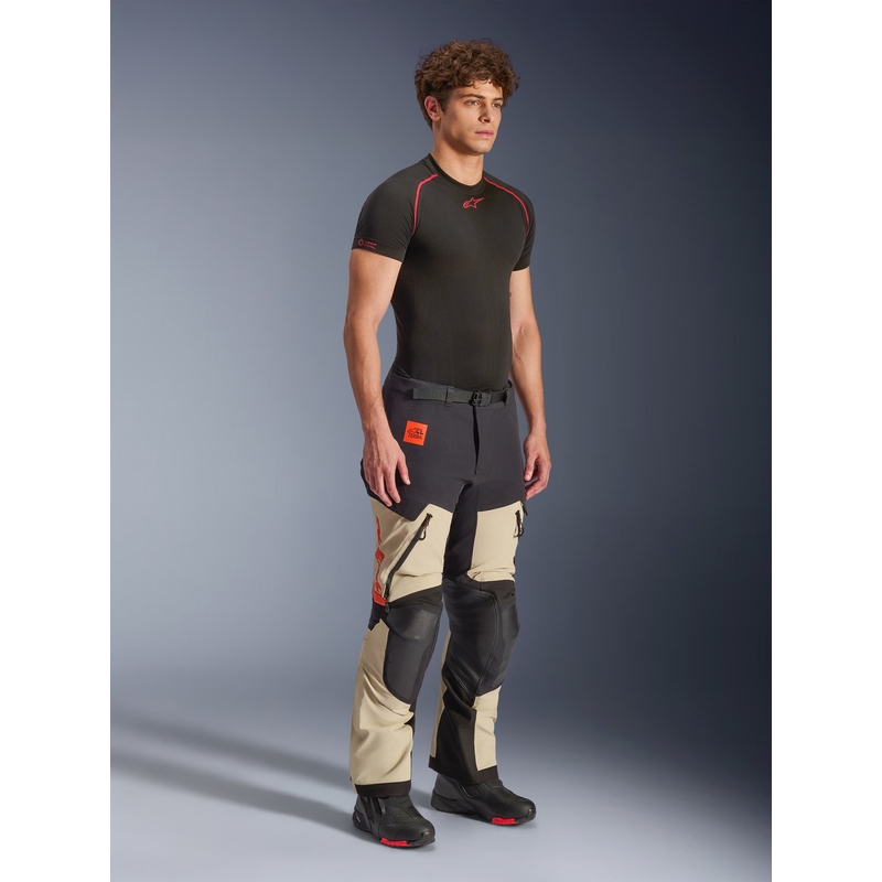 Pantaloni motocicletă Alpinestars Halo PRO Drystar XF crem-negru-roșu