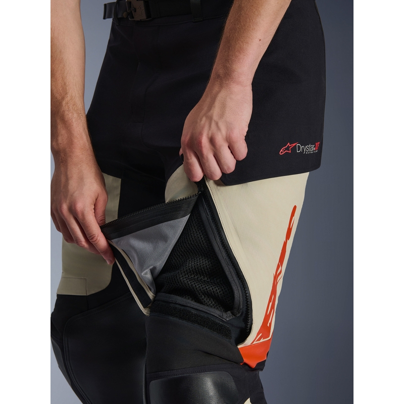 Pantaloni motocicletă Alpinestars Halo PRO Drystar XF crem-negru-roșu