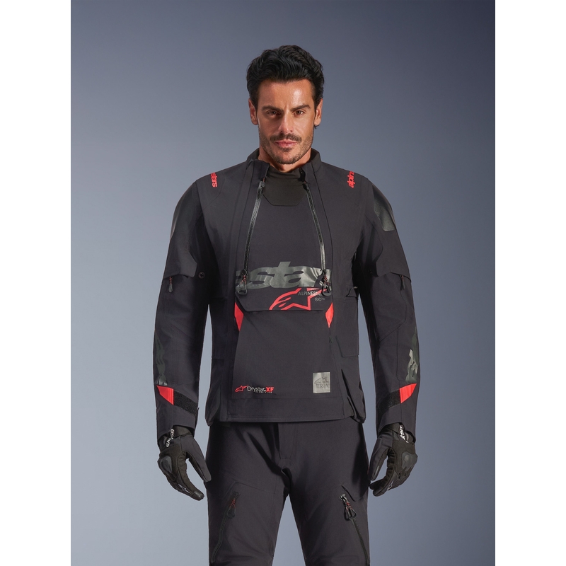 Geacă motocicletă Alpinestars Halo PRO Drystar XF negru-gri închis-roșu