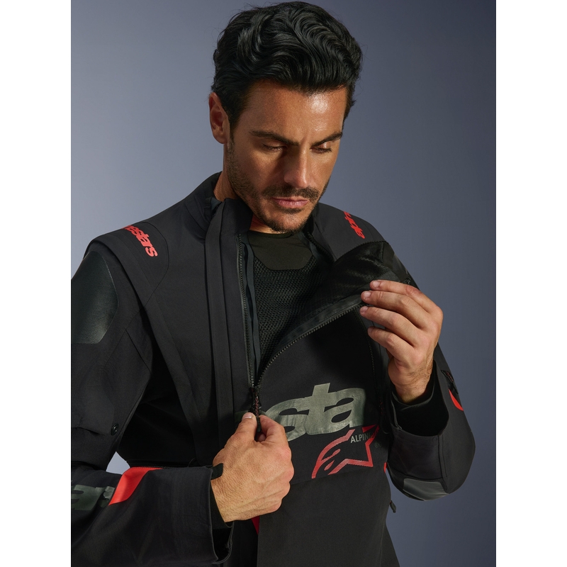 Geacă motocicletă Alpinestars Halo PRO Drystar XF negru-gri închis-roșu