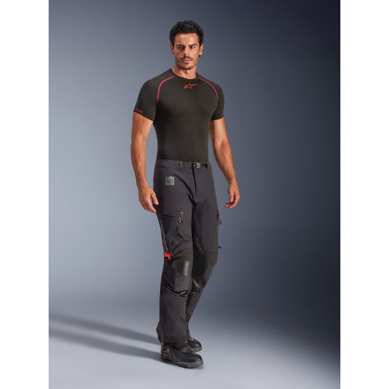 Pantaloni motocicletă Alpinestars Halo PRO Drystar XF negru-gri închis-roșu