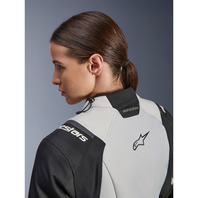 Geacă de motocicletă Alpinestars Stella Andes V4 Drystar pentru femei, gri închis-gri deschis-negru-galben fluo