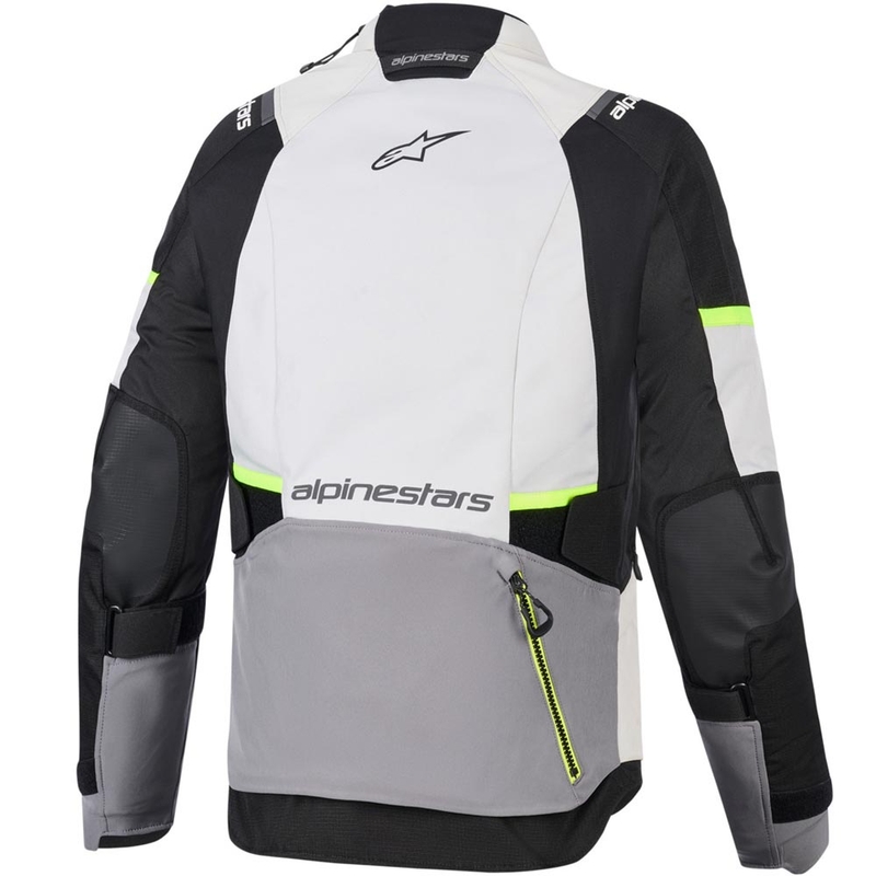 Geacă de motocicletă Alpinestars Stella Andes V4 Drystar pentru femei, gri închis-gri deschis-negru-galben fluo