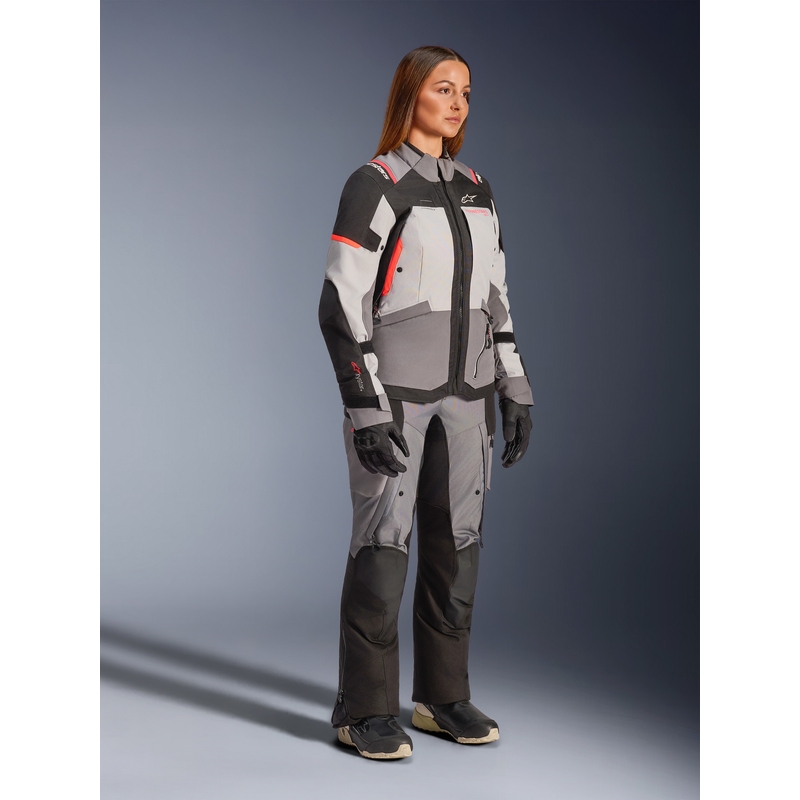Geacă de motocicletă Alpinestars Stella Andes V4 Drystar pentru femei, gri închis-gri deschis-negru-roșu