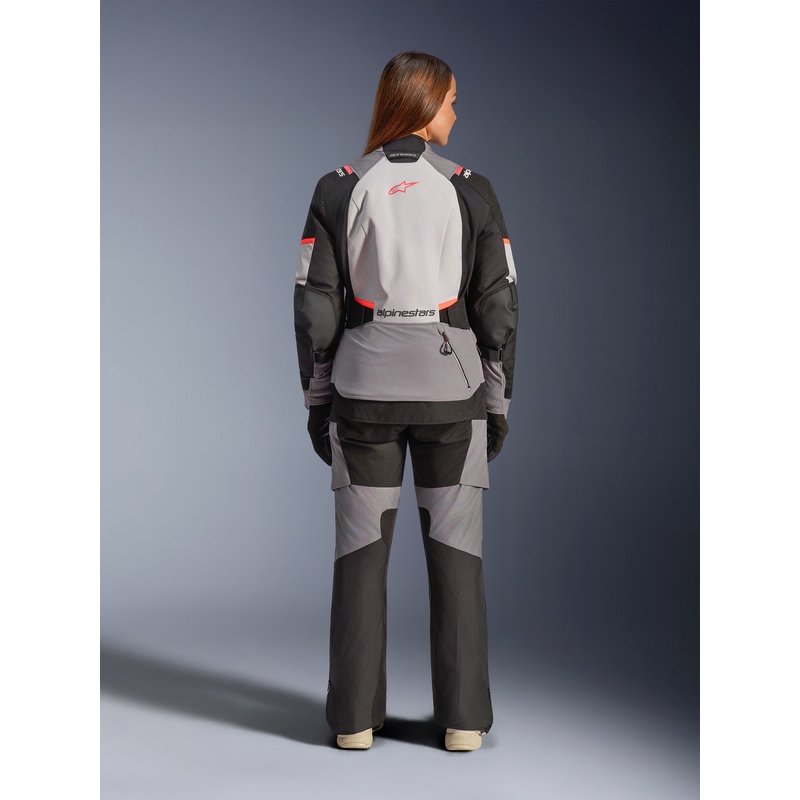 Geacă de motocicletă Alpinestars Stella Andes V4 Drystar pentru femei, gri închis-gri deschis-negru-roșu