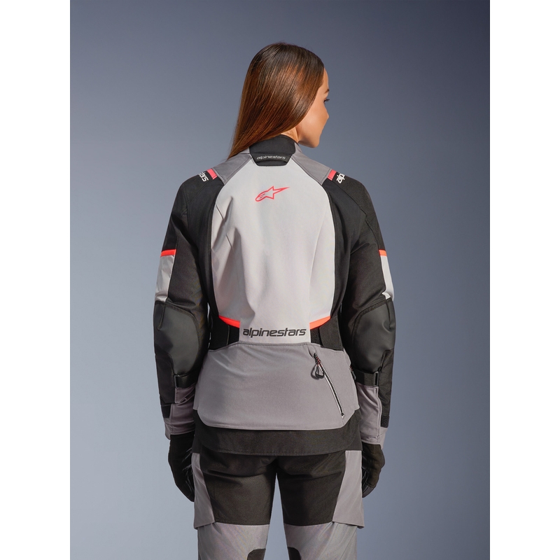 Geacă de motocicletă Alpinestars Stella Andes V4 Drystar pentru femei, gri închis-gri deschis-negru-roșu