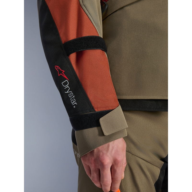 Geacă motocicletă Alpinestars Andes V4 Drystar maro deschis-portocaliu închis-negru