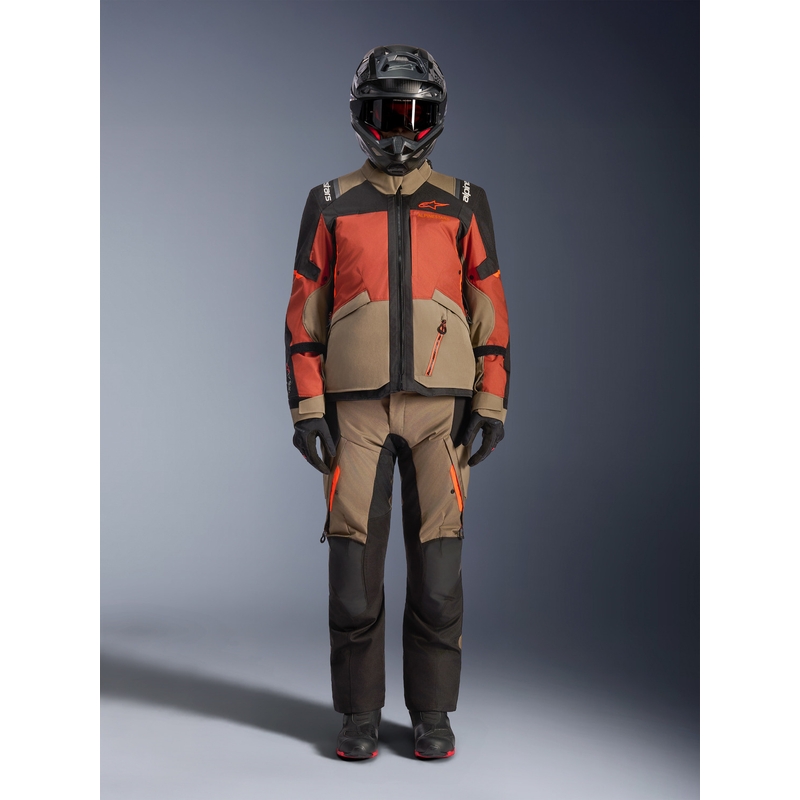 Geacă motocicletă Alpinestars Andes V4 Drystar maro deschis-portocaliu închis-negru