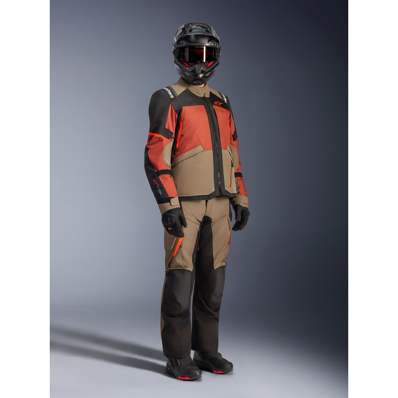 Geacă motocicletă Alpinestars Andes V4 Drystar maro deschis-portocaliu închis-negru