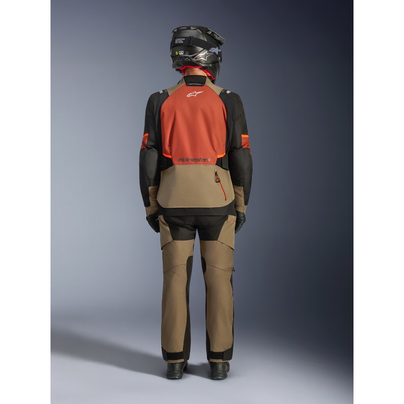 Geacă motocicletă Alpinestars Andes V4 Drystar maro deschis-portocaliu închis-negru