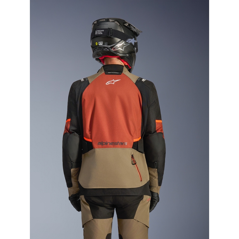 Geacă motocicletă Alpinestars Andes V4 Drystar maro deschis-portocaliu închis-negru
