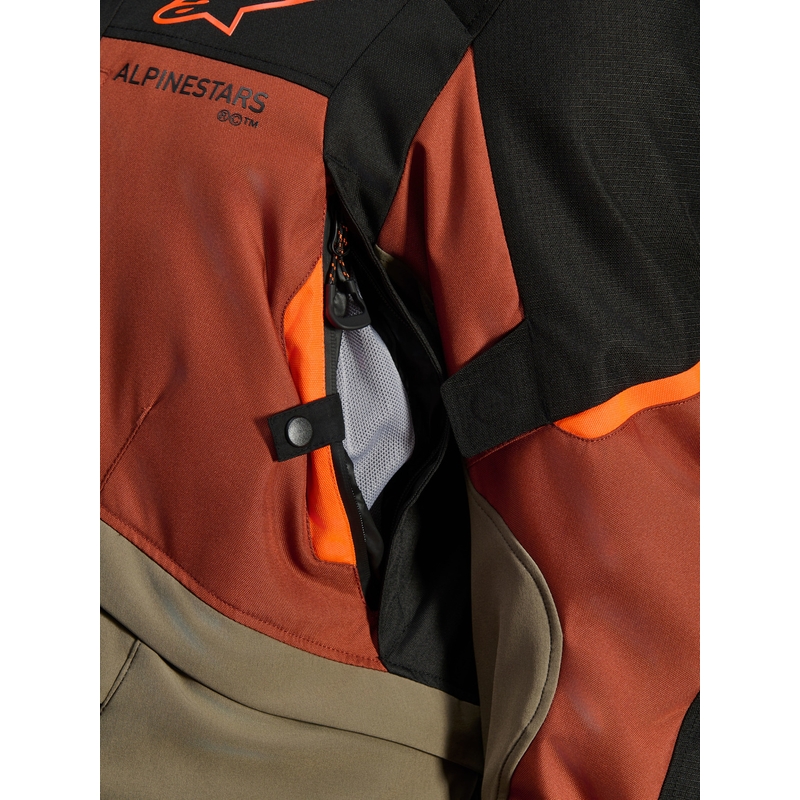Geacă motocicletă Alpinestars Andes V4 Drystar maro deschis-portocaliu închis-negru
