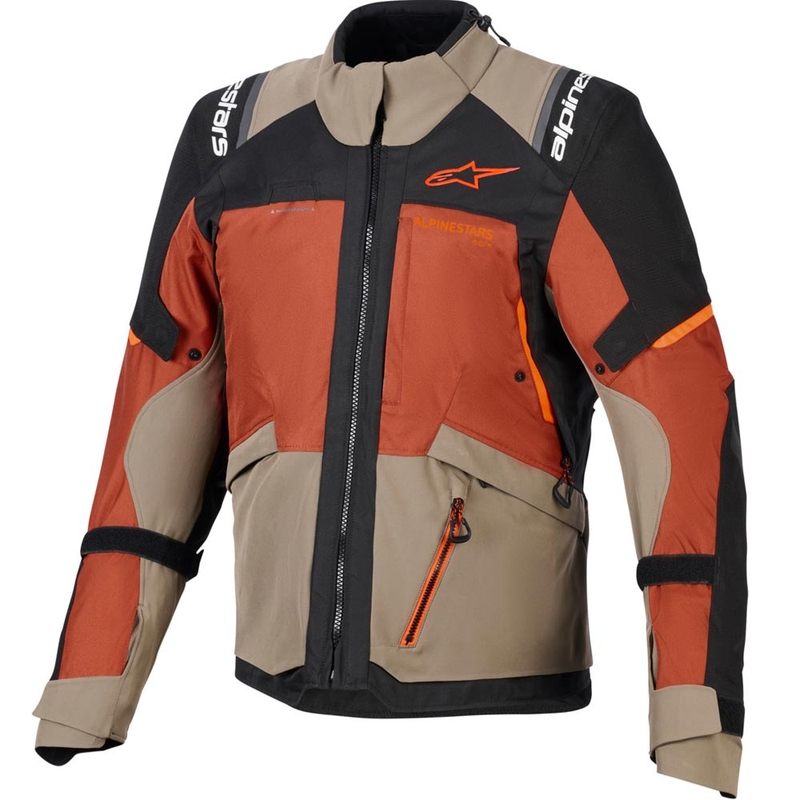 Geacă motocicletă Alpinestars Andes V4 Drystar maro deschis-portocaliu închis-negru
