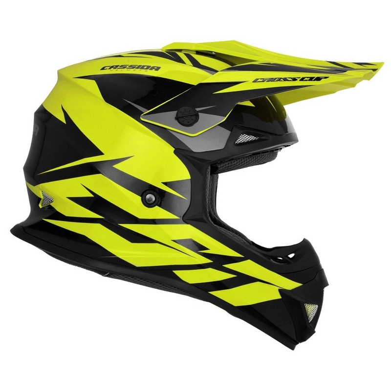 Cască de motocross Cassida Cross Cup Two negru-gri-fluo-galben