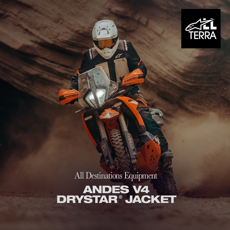 Jachetă motocicletă Alpinestars Andes V4 Drystar Crem-Maro Deschis-Negru-Portocaliu Fluo
