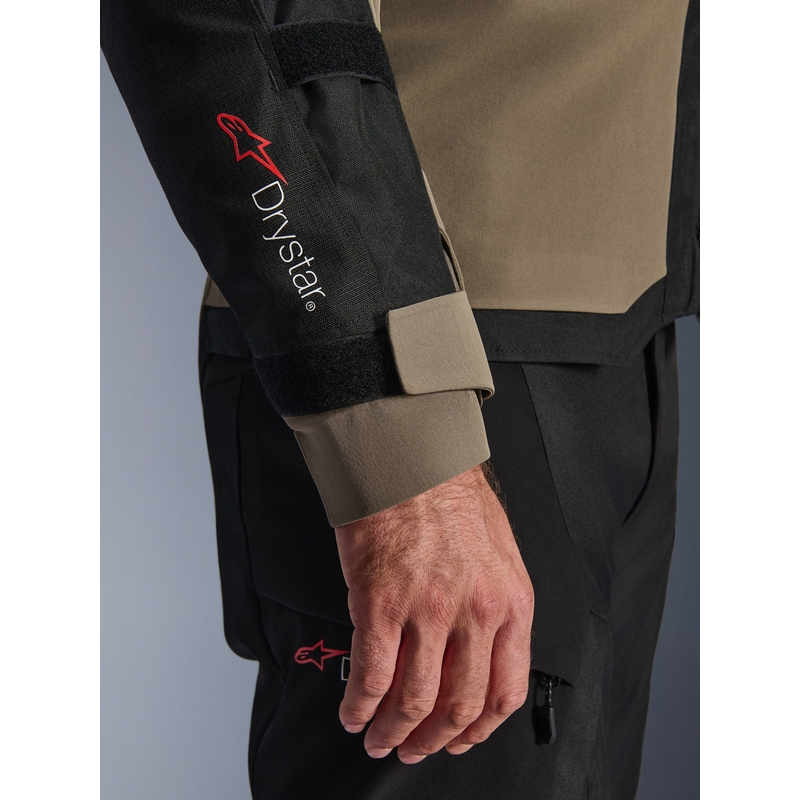 Jachetă motocicletă Alpinestars Andes V4 Drystar Crem-Maro Deschis-Negru-Portocaliu Fluo