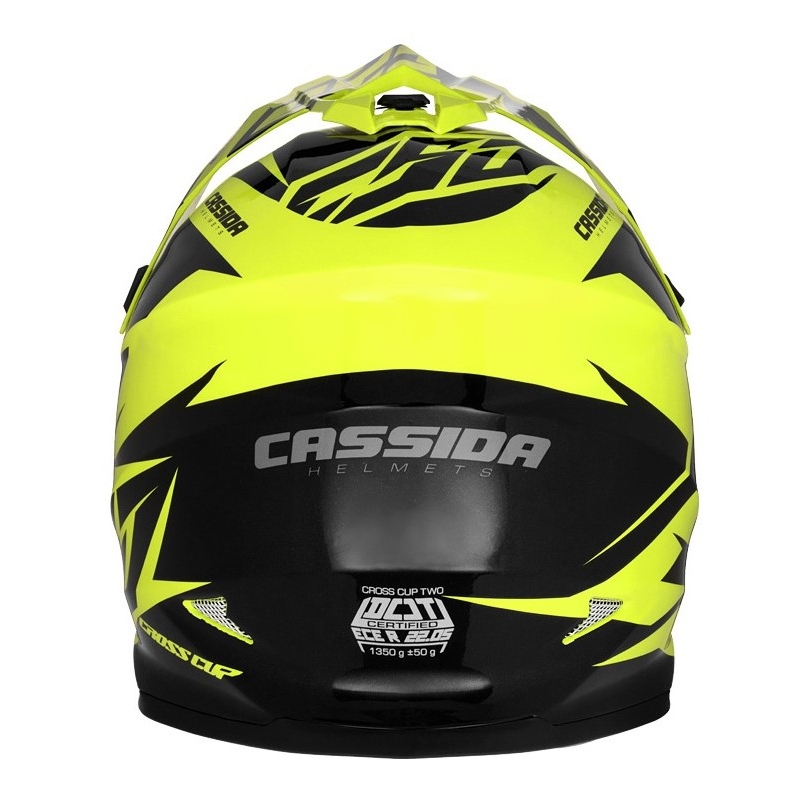 Cască de motocross Cassida Cross Cup Two negru-gri-fluo-galben