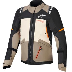 Jachetă motocicletă Alpinestars Andes V4 Drystar Crem-Maro Deschis-Negru-Portocaliu Fluo