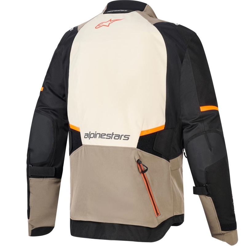 Jachetă motocicletă Alpinestars Andes V4 Drystar Crem-Maro Deschis-Negru-Portocaliu Fluo