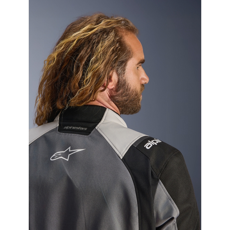 Jachetă Motocicletă Alpinestars Andes V4 Drystar Gri Închis-Gri Deschis-Negru-Galben Fluo