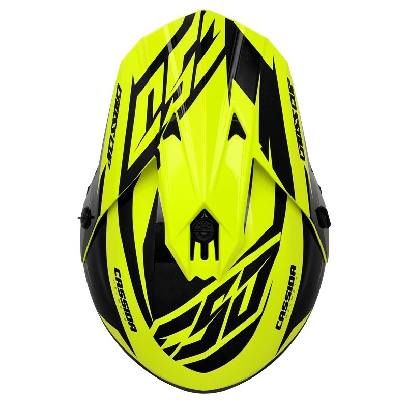 Cască de motocross Cassida Cross Cup Two negru-gri-fluo-galben