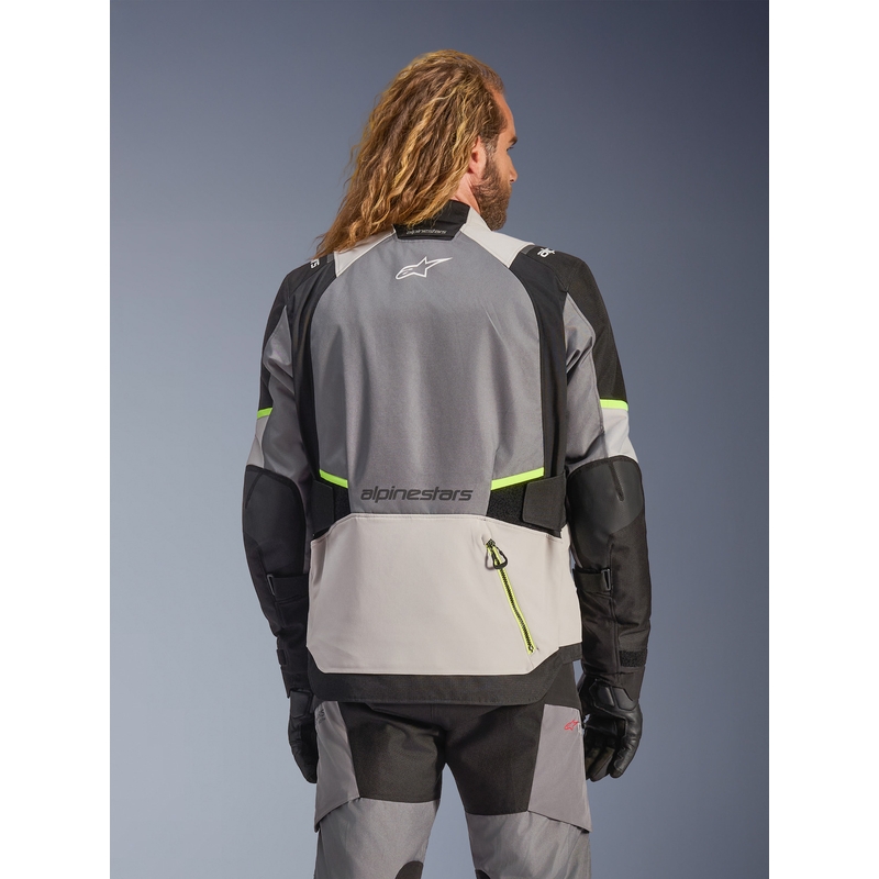 Jachetă Motocicletă Alpinestars Andes V4 Drystar Gri Închis-Gri Deschis-Negru-Galben Fluo