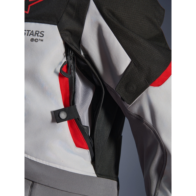Jachetă Motocicletă Alpinestars Andes V4 Drystar Gri Închis-Gri Deschis-Negru-Roșu