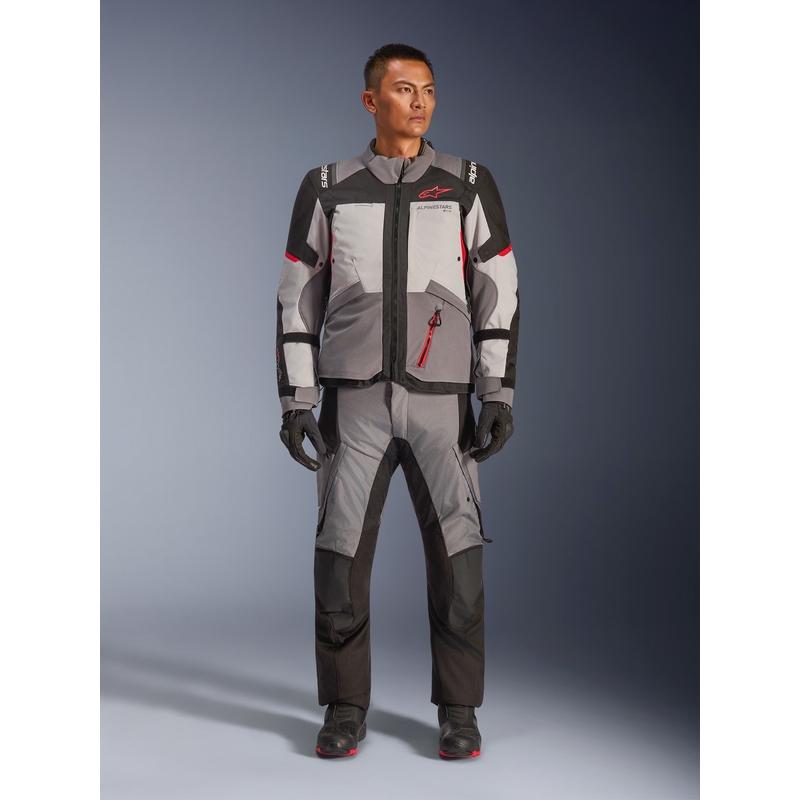 Jachetă Motocicletă Alpinestars Andes V4 Drystar Gri Închis-Gri Deschis-Negru-Roșu