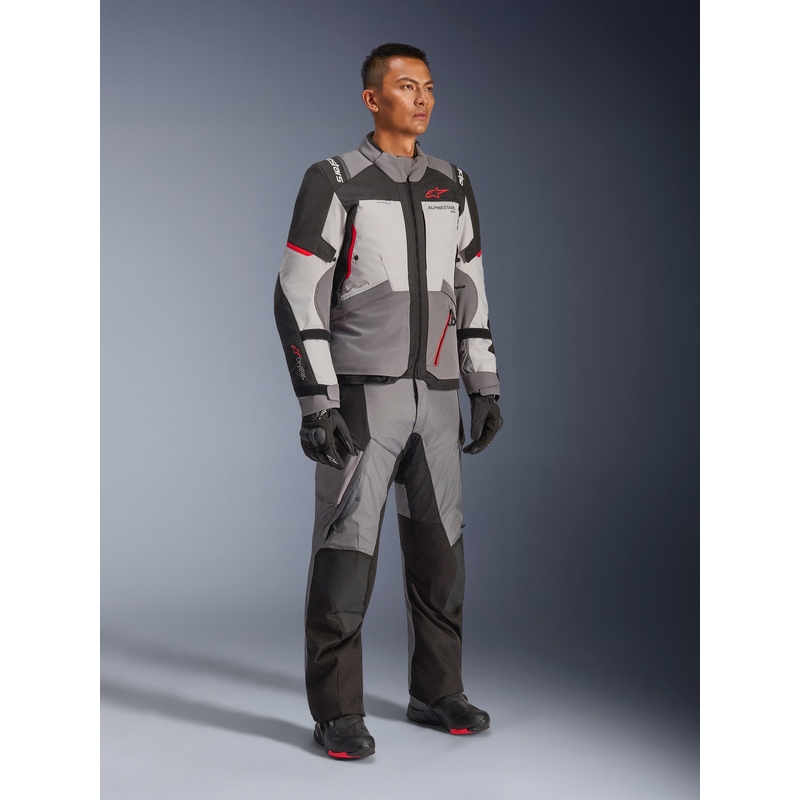 Jachetă Motocicletă Alpinestars Andes V4 Drystar Gri Închis-Gri Deschis-Negru-Roșu
