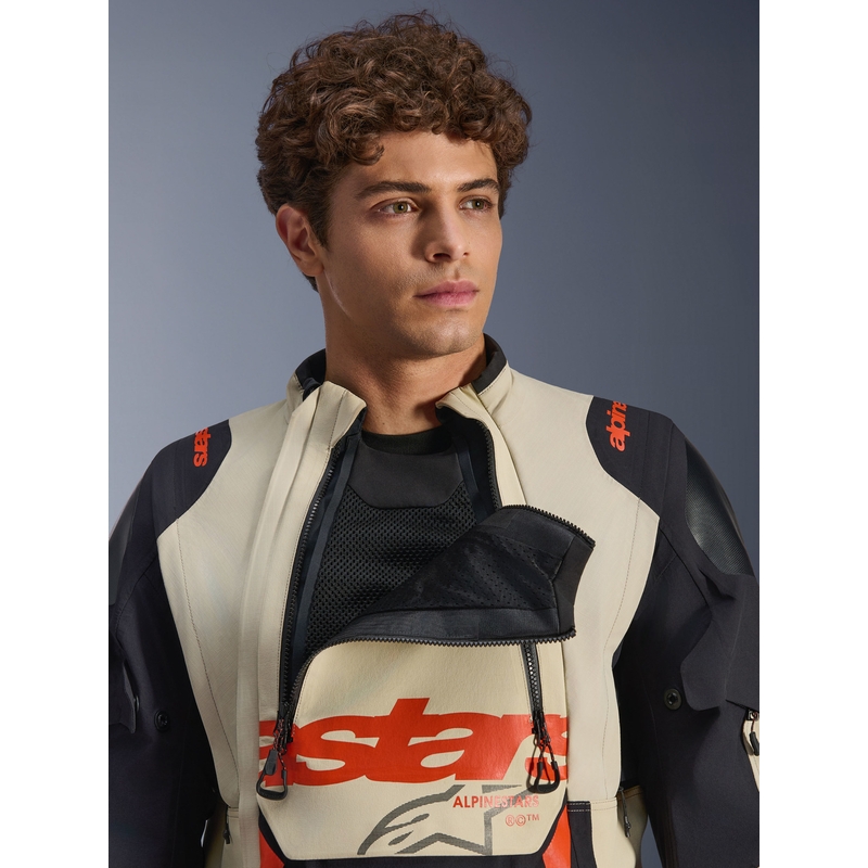 Jachetă Motocicletă Alpinestars Halo PRO Drystar XF Crem-Negru-Roșu