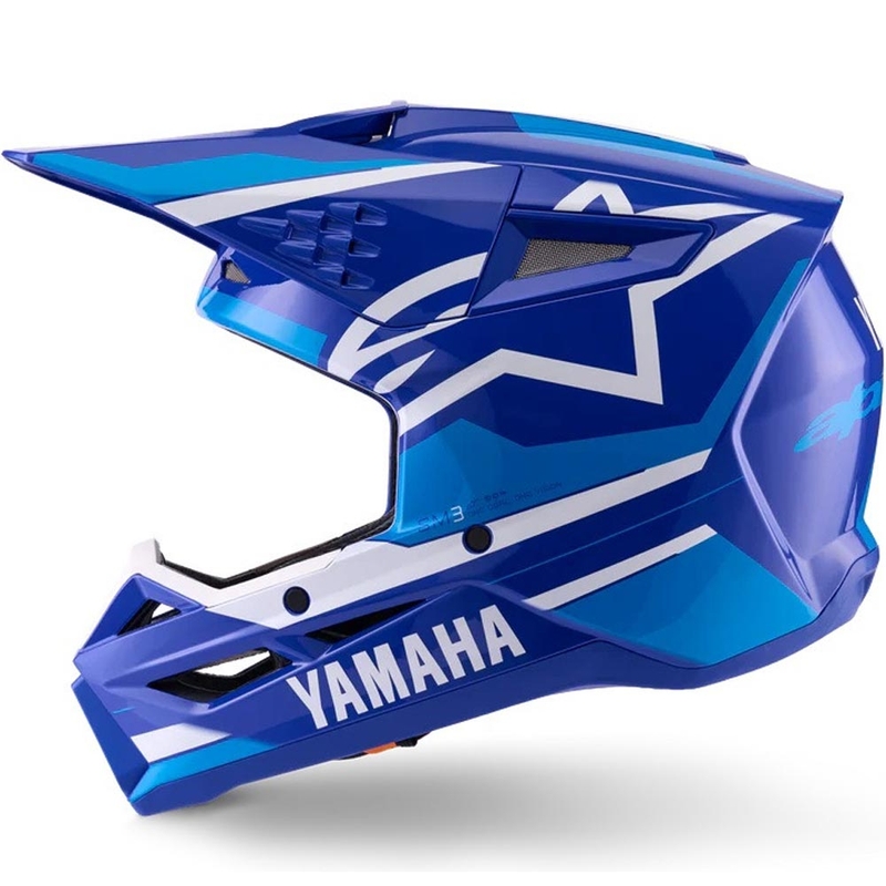 Cască motocross pentru copii Alpinestars S-M3 colecția YAMAHA albastru-alb