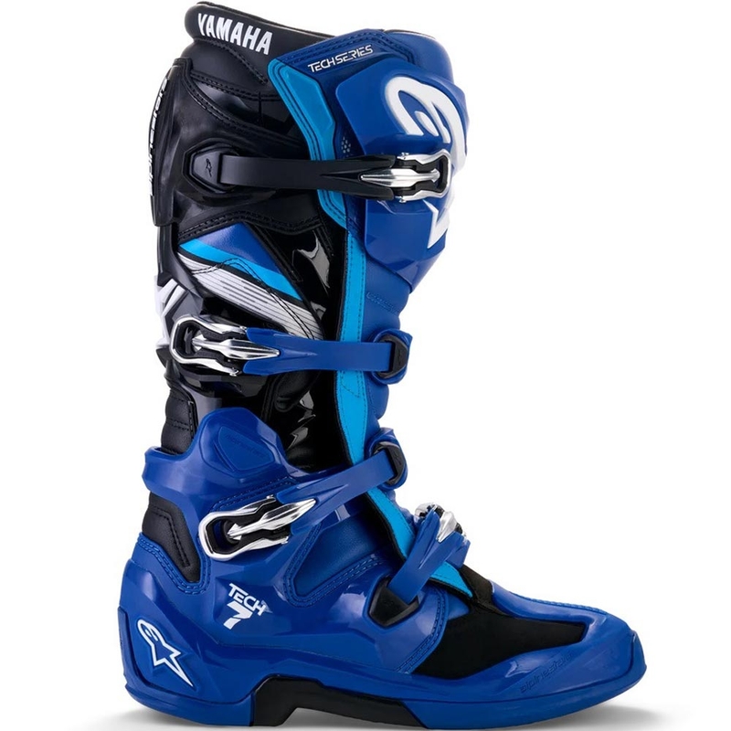 Ghete motocross Alpinestars TECH 7 YAMAHA colecția albastru-alb-negru