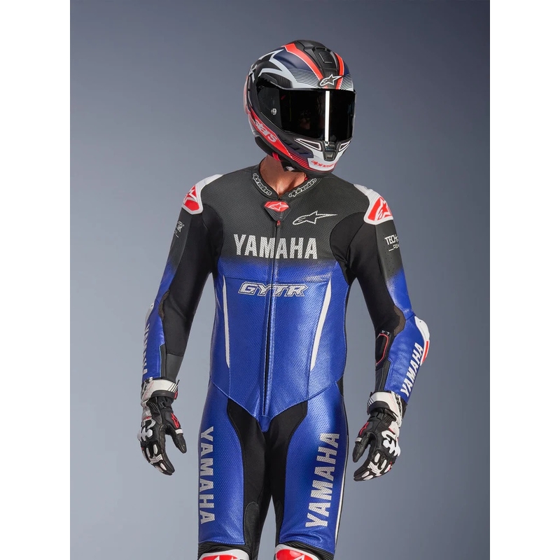 Costum de motocicletă din piele Alpinestars GP-R7 YAMAHA GYTR TECH-AIR compatibil cu colecția albastru-negru-alb-roșu