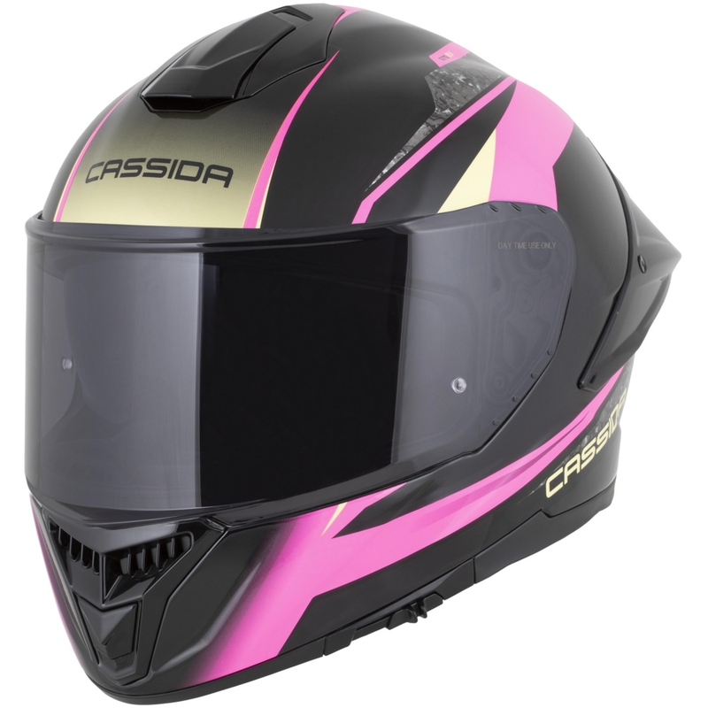 Cască integrală pentru motocicletă Cassida Integral GTS 2.1 Mega, negru-roz-alb-vanilie