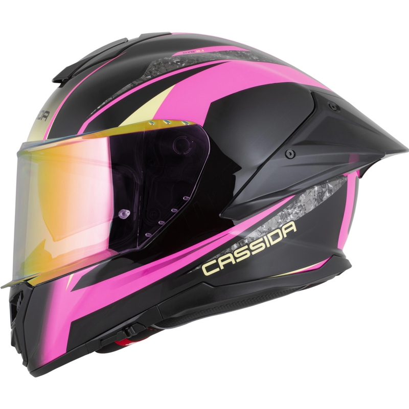 Cască integrală pentru motocicletă Cassida Integral GTS 2.1 Mega, negru-roz-alb-vanilie