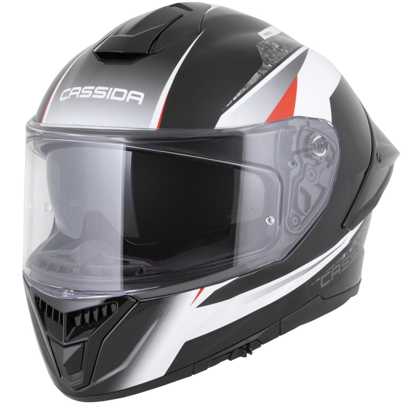 Cască integrală pentru motocicletă Cassida Integral GTS 2.1 Mega negru-alb-roșu