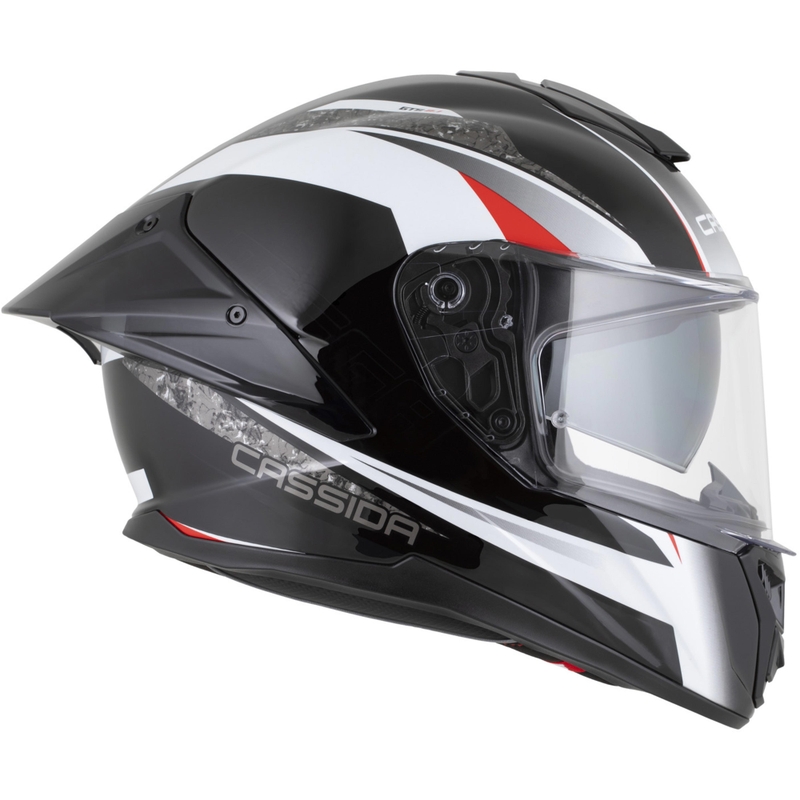 Cască integrală pentru motocicletă Cassida Integral GTS 2.1 Mega negru-alb-roșu