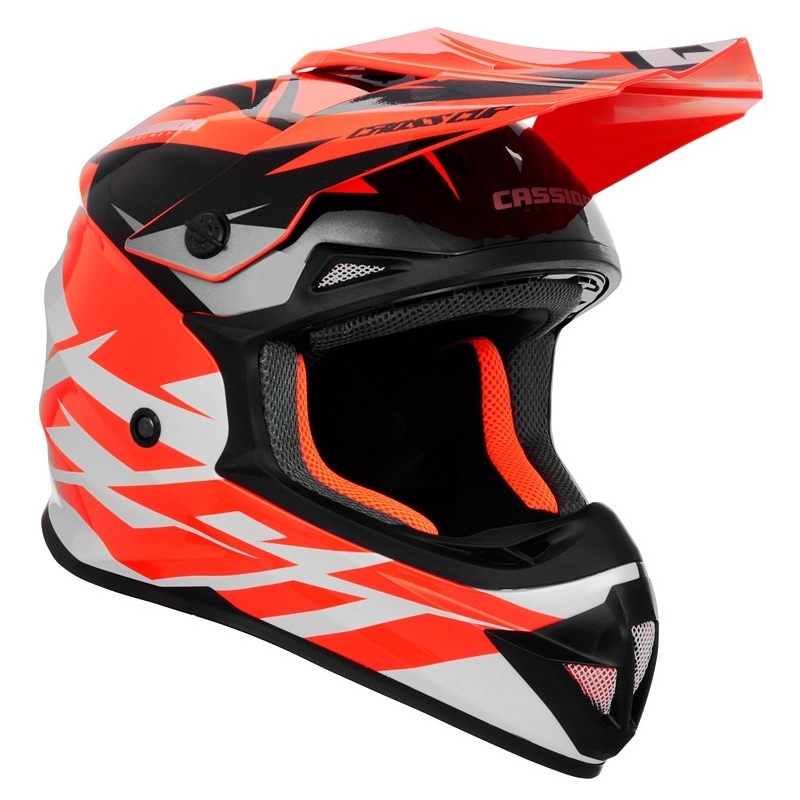 Cassida Cross Cup Two Motocross Cască de motocross negru-alb-gri-gri-fluo portocaliu