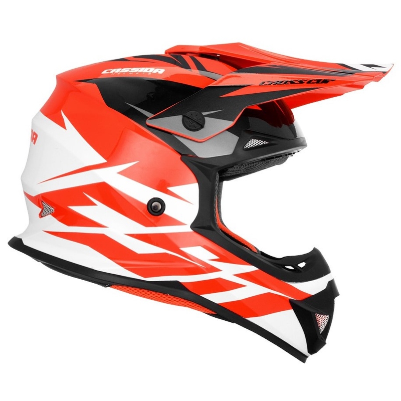 Cassida Cross Cup Two Motocross Cască de motocross negru-alb-gri-gri-fluo portocaliu