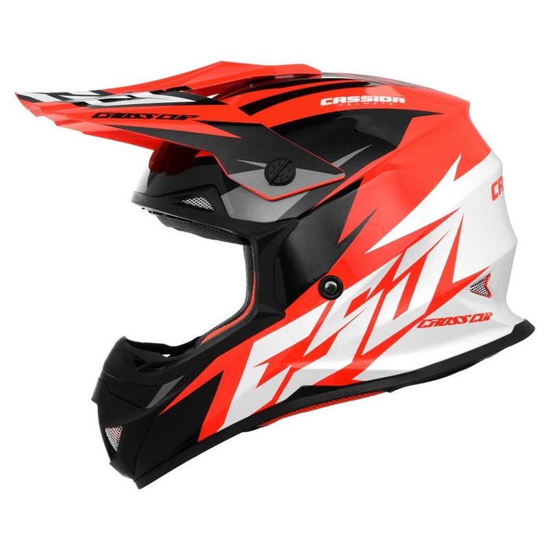 Cassida Cross Cup Two Motocross Cască de motocross negru-alb-gri-gri-fluo portocaliu