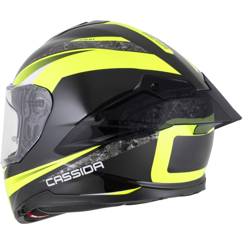 Cască integrală pentru motocicletă Cassida Integral GTS 2.1 Mega negru-galben fluo-alb