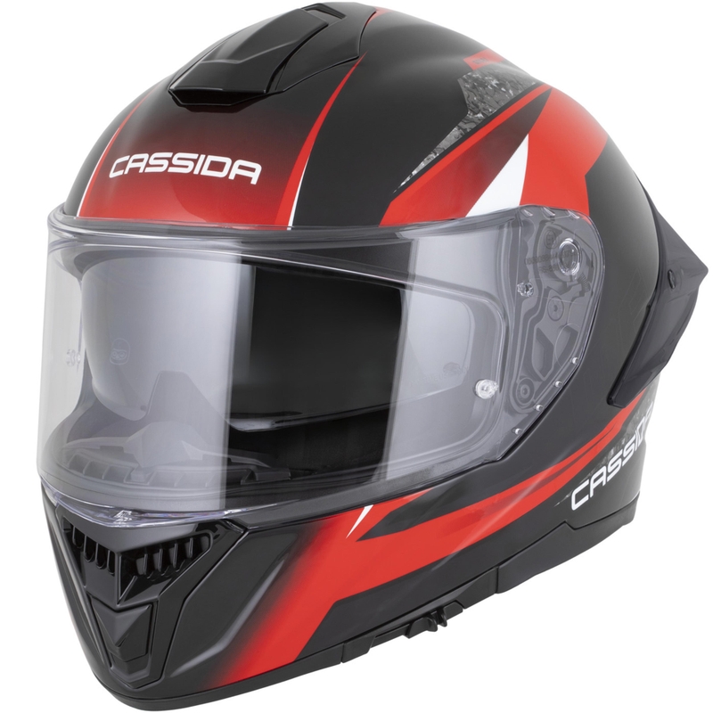 Cască integrală pentru motocicletă Cassida Integral GTS 2.1 Mega negru-roșu-alb